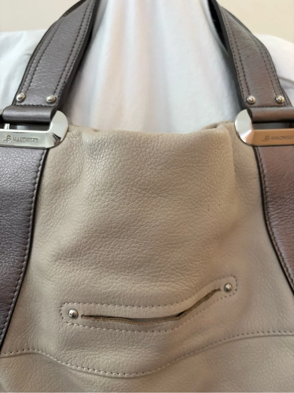 B. Makowsky Leather Hobo Bag